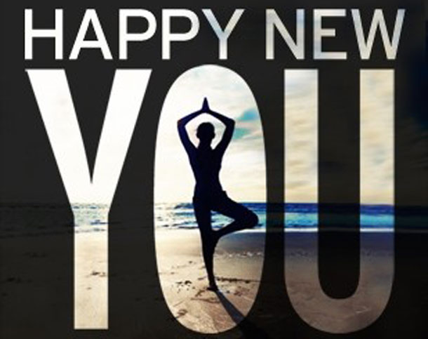 Yoga pose for a happy new you.